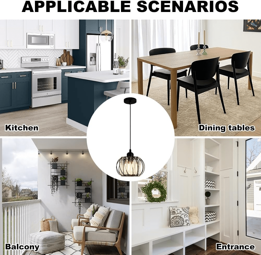 Modern Black Glass Globe Pendant Light Fixture for Elegant Interiors 3
