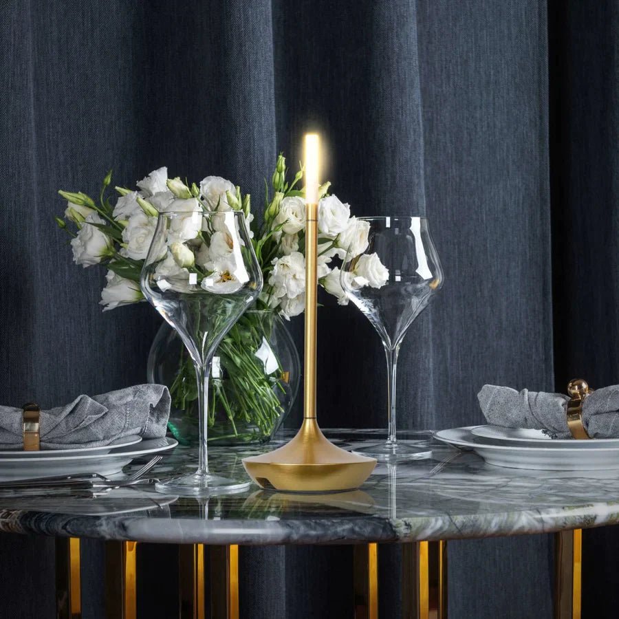 Modern Cordless Lamp with Touch Dimming – Rechargeable Battery Operated Candlestick Light in Brushed Aluminum Design 8