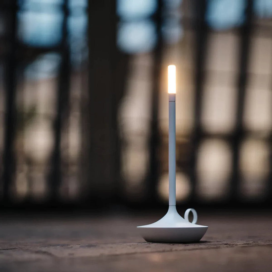 Modern Cordless Lamp with Touch Dimming – Rechargeable Battery Operated Candlestick Light in Brushed Aluminum Design 4
