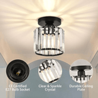 Modern Crystal Flush Mount Ceiling Light Fixture for Hallways and Low Ceilings 7