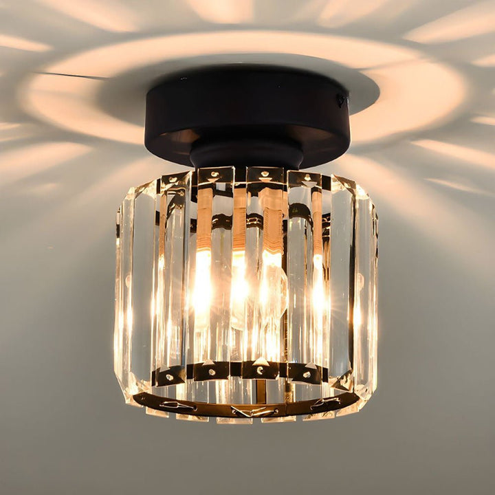 Modern Crystal Flush Mount Ceiling Light Fixture for Hallways and Low Ceilings 6