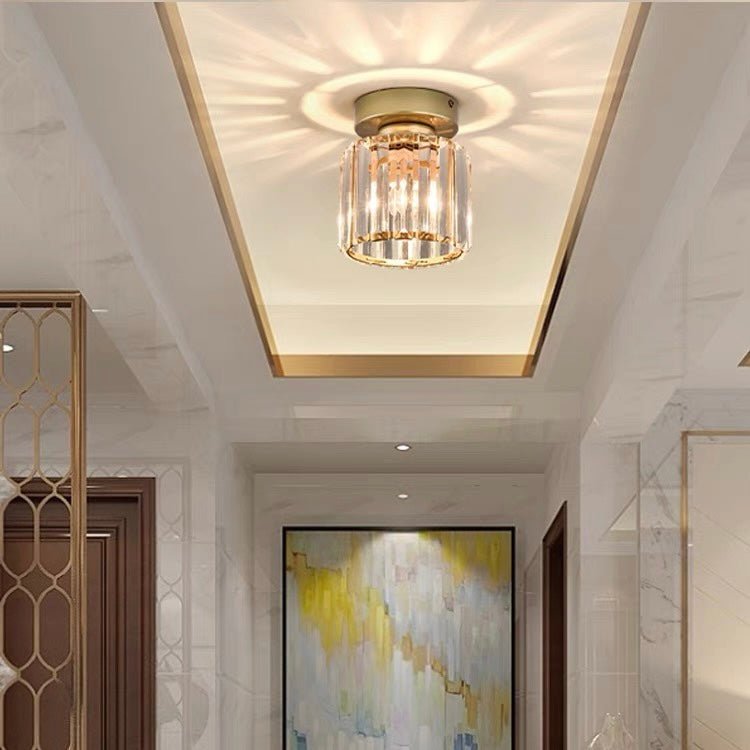 Modern Crystal Flush Mount Ceiling Light Fixture for Hallways and Low Ceilings 8
