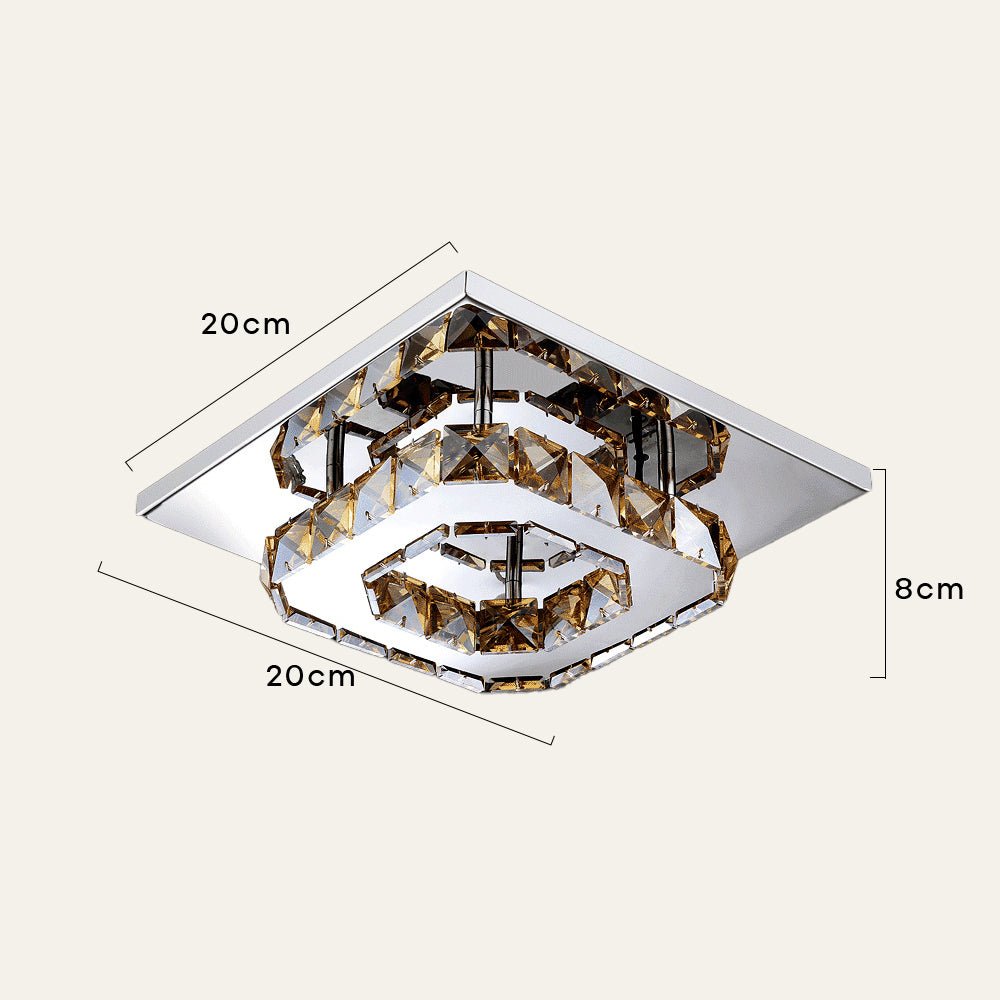 Modern Crystal LED Flush Mount Ceiling Light Fixture – Elegant Design for Living Room, Bedroom, Hallway, 12W, 960 Lumens 3