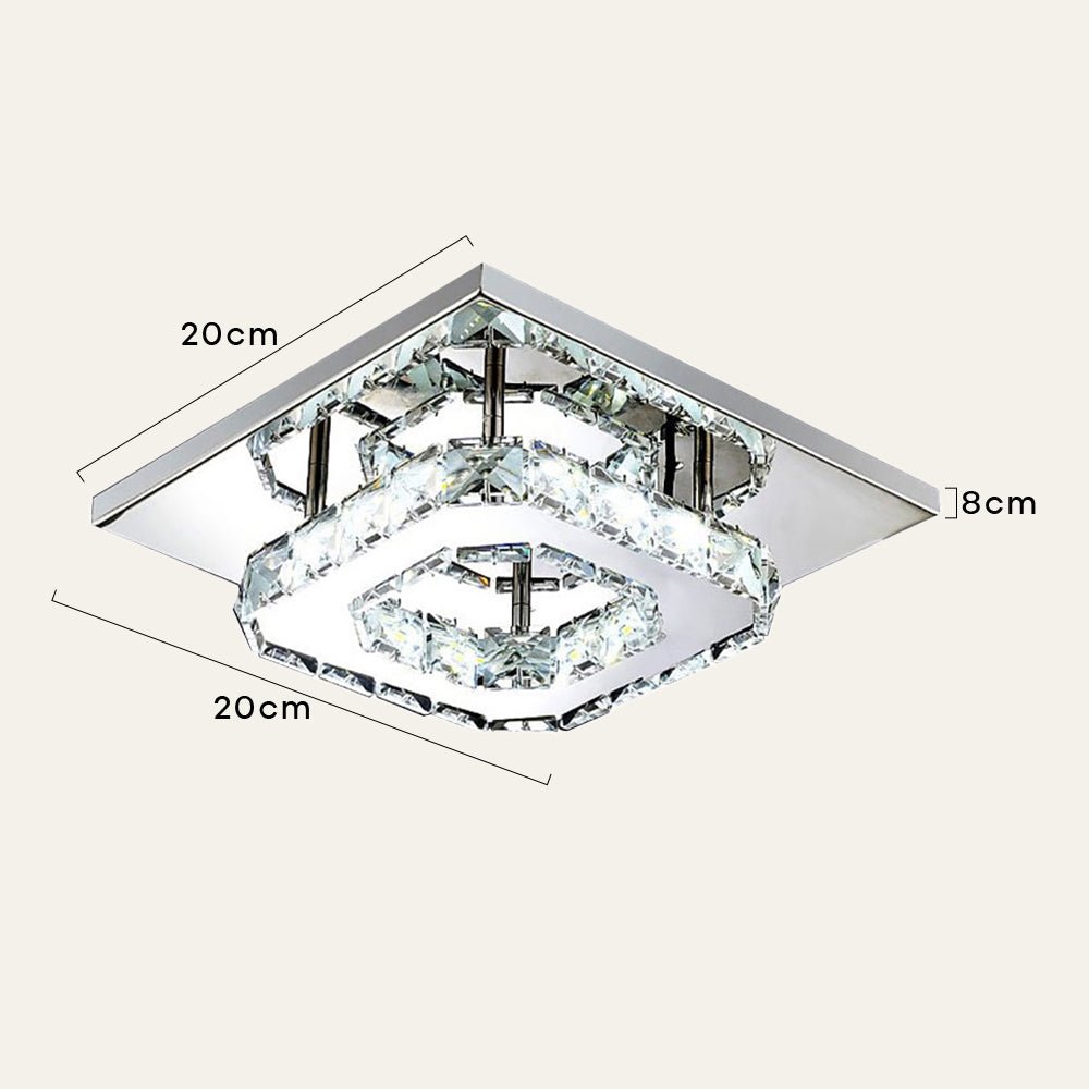 Modern Crystal LED Flush Mount Ceiling Light Fixture – Elegant Design for Living Room, Bedroom, Hallway, 12W, 960 Lumens 8