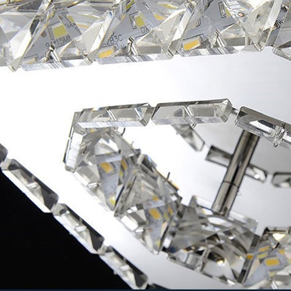 Modern Crystal LED Flush Mount Ceiling Light Fixture – Elegant Design for Living Room, Bedroom, Hallway, 12W, 960 Lumens 7