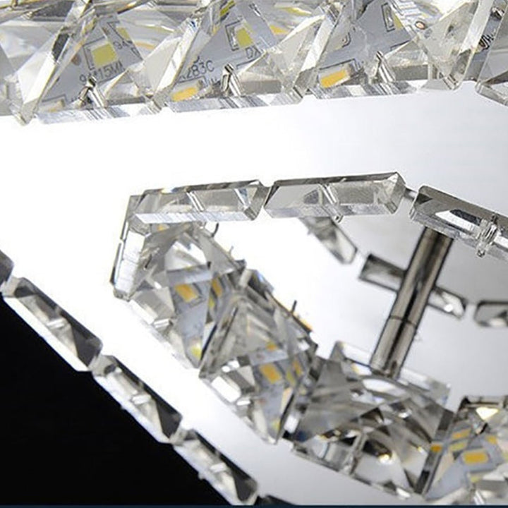 Modern Crystal LED Flush Mount Ceiling Light Fixture – Elegant Design for Living Room, Bedroom, Hallway, 12W, 960 Lumens 7