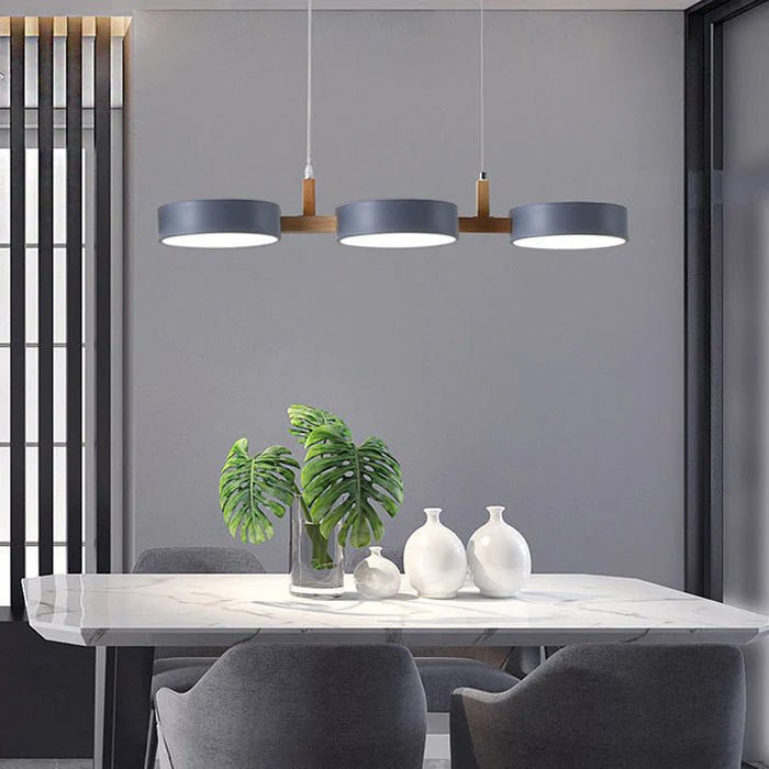 Modern Flush Mount Ceiling Light Fixture, Nordic Design with Metal and Wood, 3 Integrated LED Lights for Kitchens and Living Spaces 9