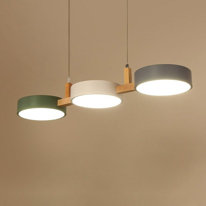 Modern Flush Mount Ceiling Light Fixture, Nordic Design with Metal and Wood, 3 Integrated LED Lights for Kitchens and Living Spaces 5
