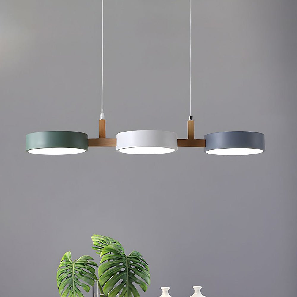 Modern Flush Mount Ceiling Light Fixture, Nordic Design with Metal and Wood, 3 Integrated LED Lights for Kitchens and Living Spaces 1