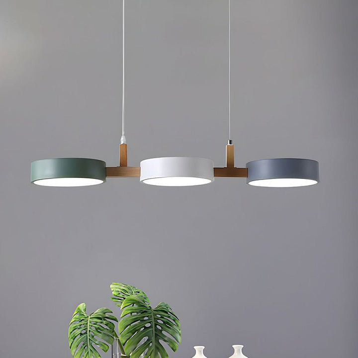 Modern Flush Mount Ceiling Light Fixture, Nordic Design with Metal and Wood, 3 Integrated LED Lights for Kitchens and Living Spaces 1