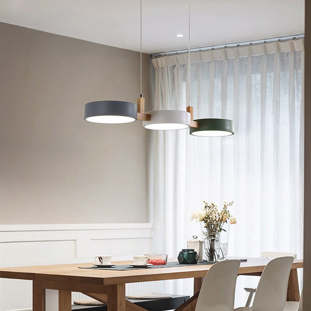 Modern Flush Mount Ceiling Light Fixture, Nordic Design with Metal and Wood, 3 Integrated LED Lights for Kitchens and Living Spaces 3