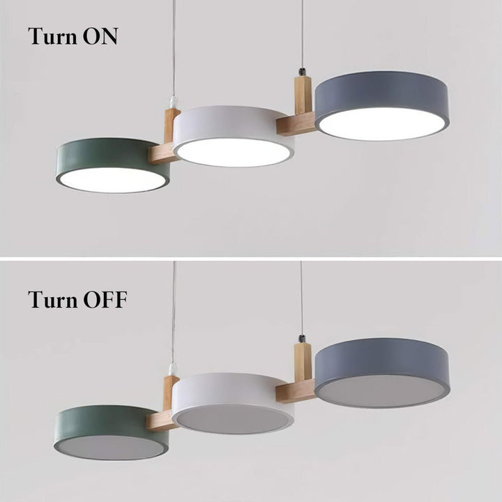 Modern Flush Mount Ceiling Light Fixture, Nordic Design with Metal and Wood, 3 Integrated LED Lights for Kitchens and Living Spaces 6