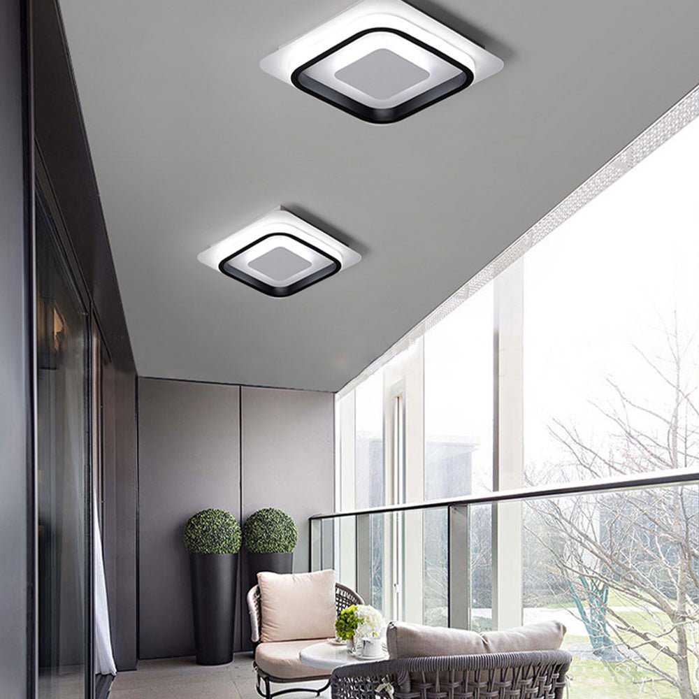 Modern Geometric LED Ceiling Light – Flush Mount Design for Home Illumination 0