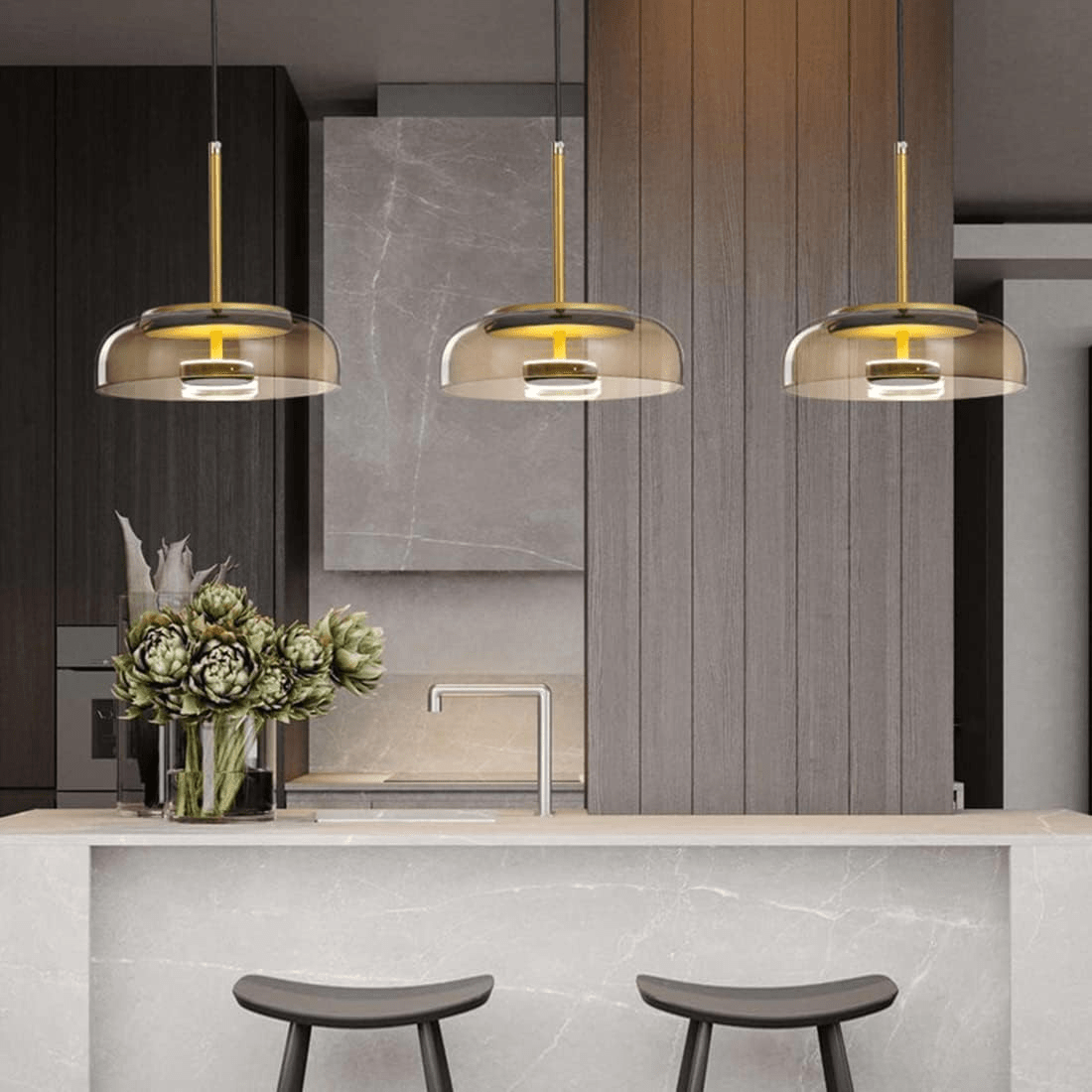 Modern Glass Pendant Light for Kitchen Island – Adjustable Height LED-Compatible Ceiling Pendant Lighting 6
