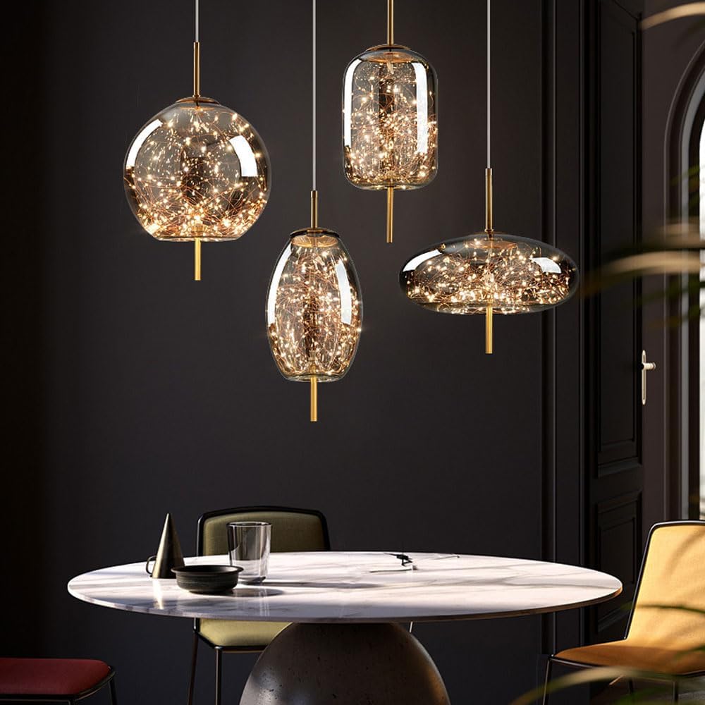 Modern Glass Pendant Light for Kitchen Island with Adjustable Height and Energy-Efficient LED Bulb – Elegant Hanging Light Fixture 8
