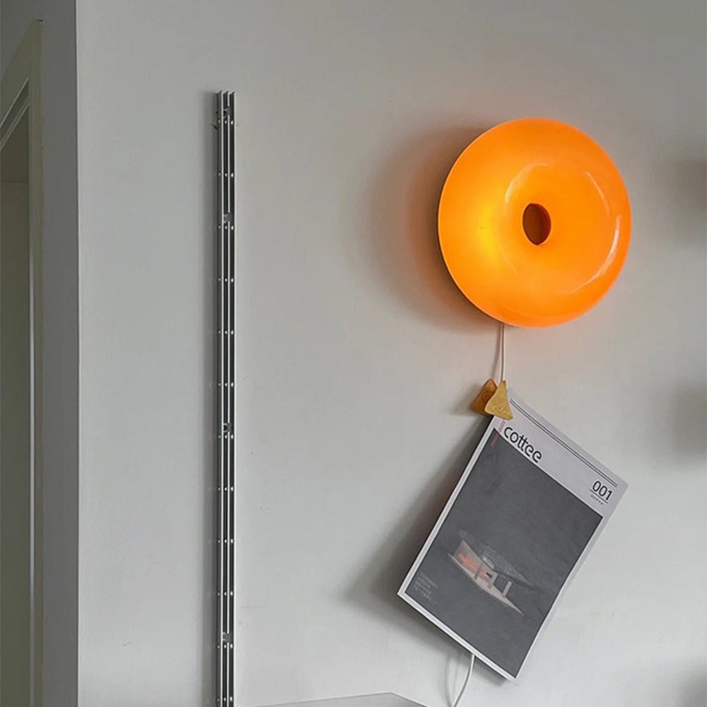 Modern Glass Wall Sconce Lamp with Dimmable LED – Unique Donut Design 5
