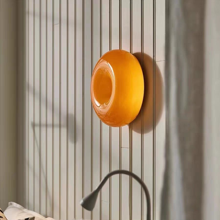 Modern Glass Wall Sconce Lamp with Dimmable LED – Unique Donut Design 1