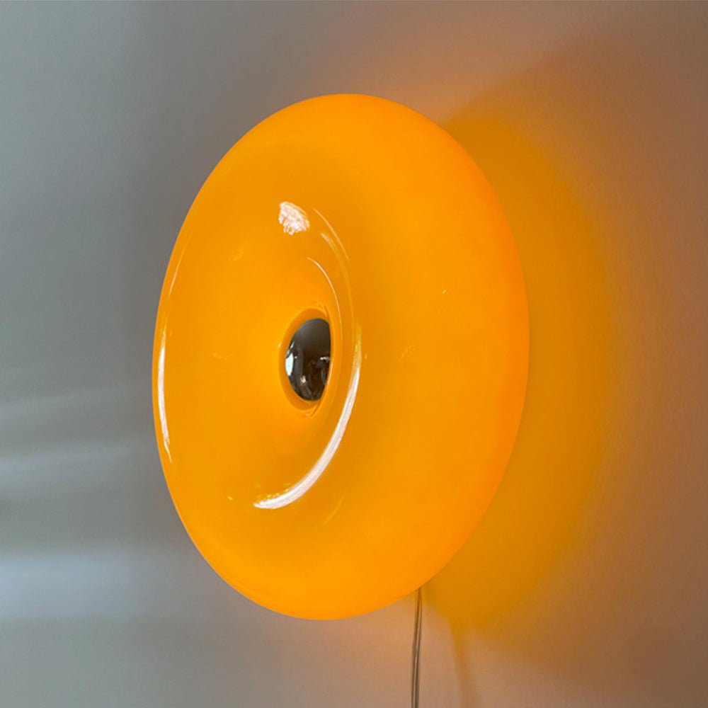 Modern Glass Wall Sconce Lamp with Dimmable LED – Unique Donut Design 3