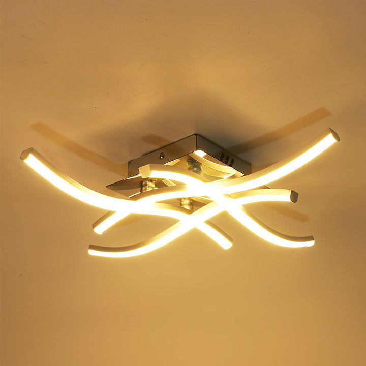 Modern LED Ceiling Light Fixture with Curved Aluminum Design – Energy Efficient Flush Mount 8