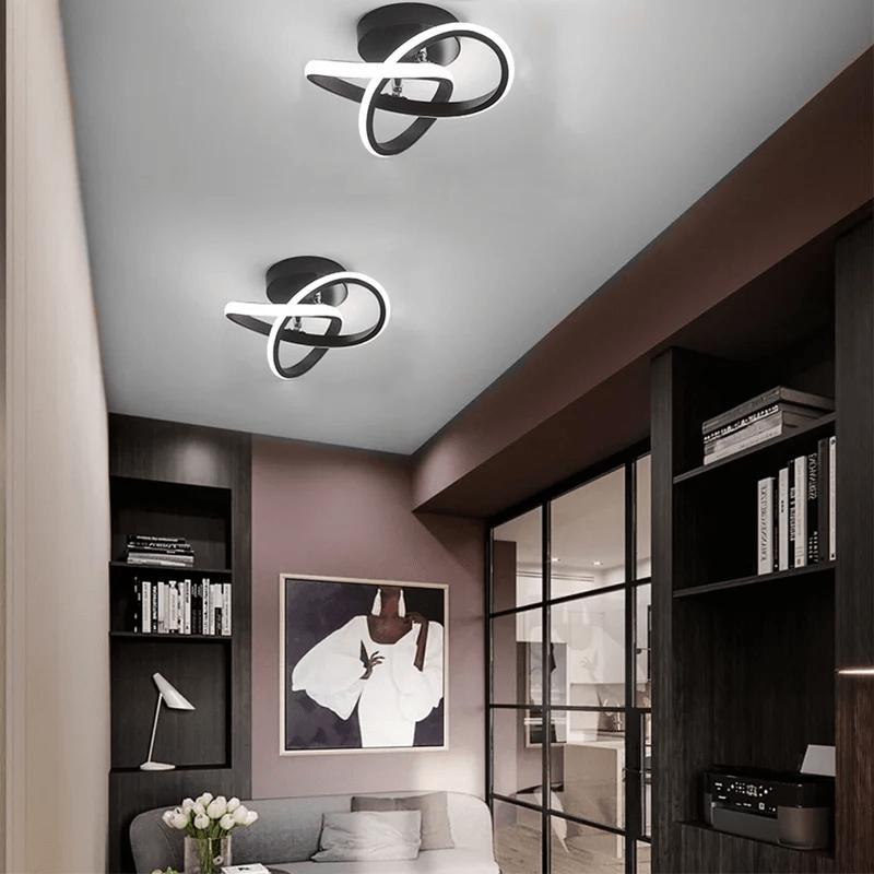 Modern LED Ceiling Light with Black Metal Frame – Energy-Efficient Flush Mount Fixture 2