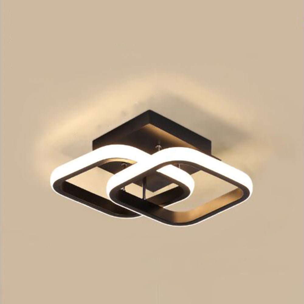 Modern LED Ceiling Light with Black Metal Frame – Energy-Efficient Flush Mount Fixture 14