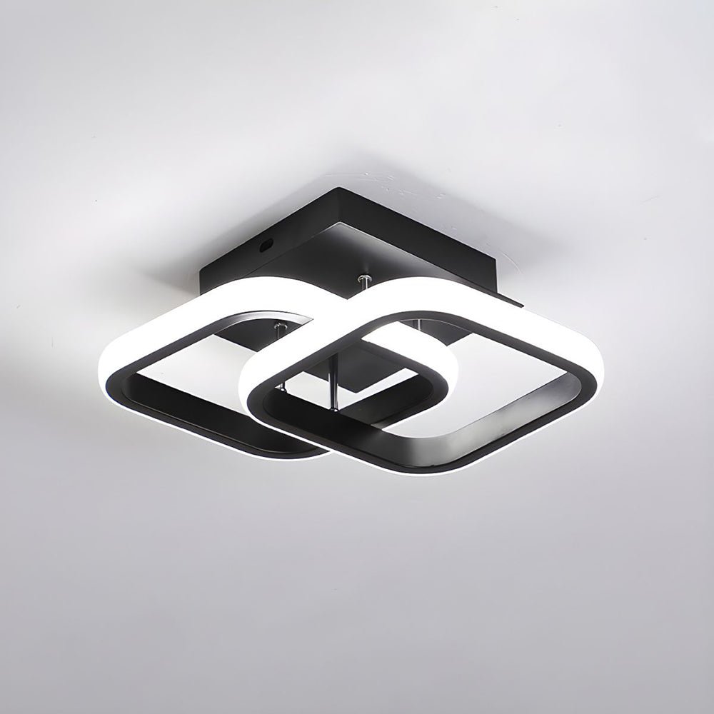 Modern LED Ceiling Light with Black Metal Frame – Energy-Efficient Flush Mount Fixture 7