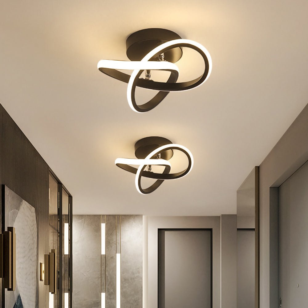 Modern LED Ceiling Light with Black Metal Frame – Energy-Efficient Flush Mount Fixture 3