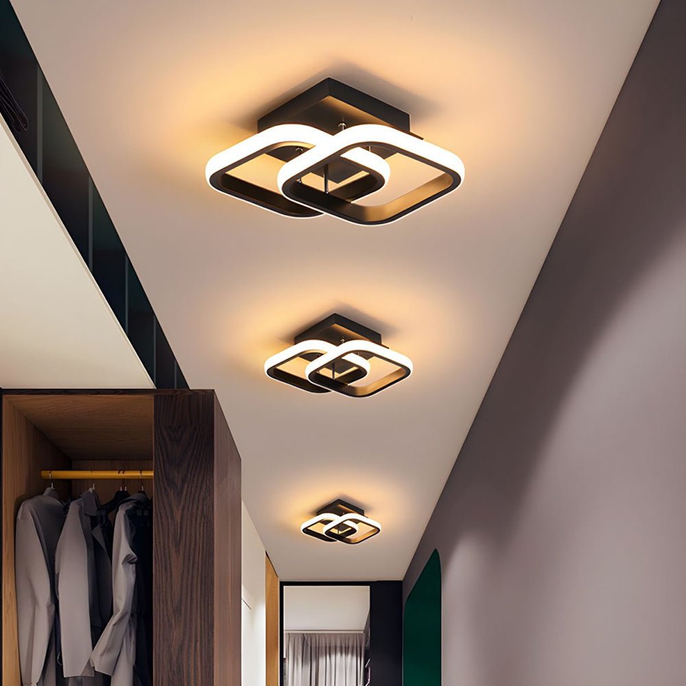 Modern LED Ceiling Light with Black Metal Frame – Energy-Efficient Flush Mount Fixture 8