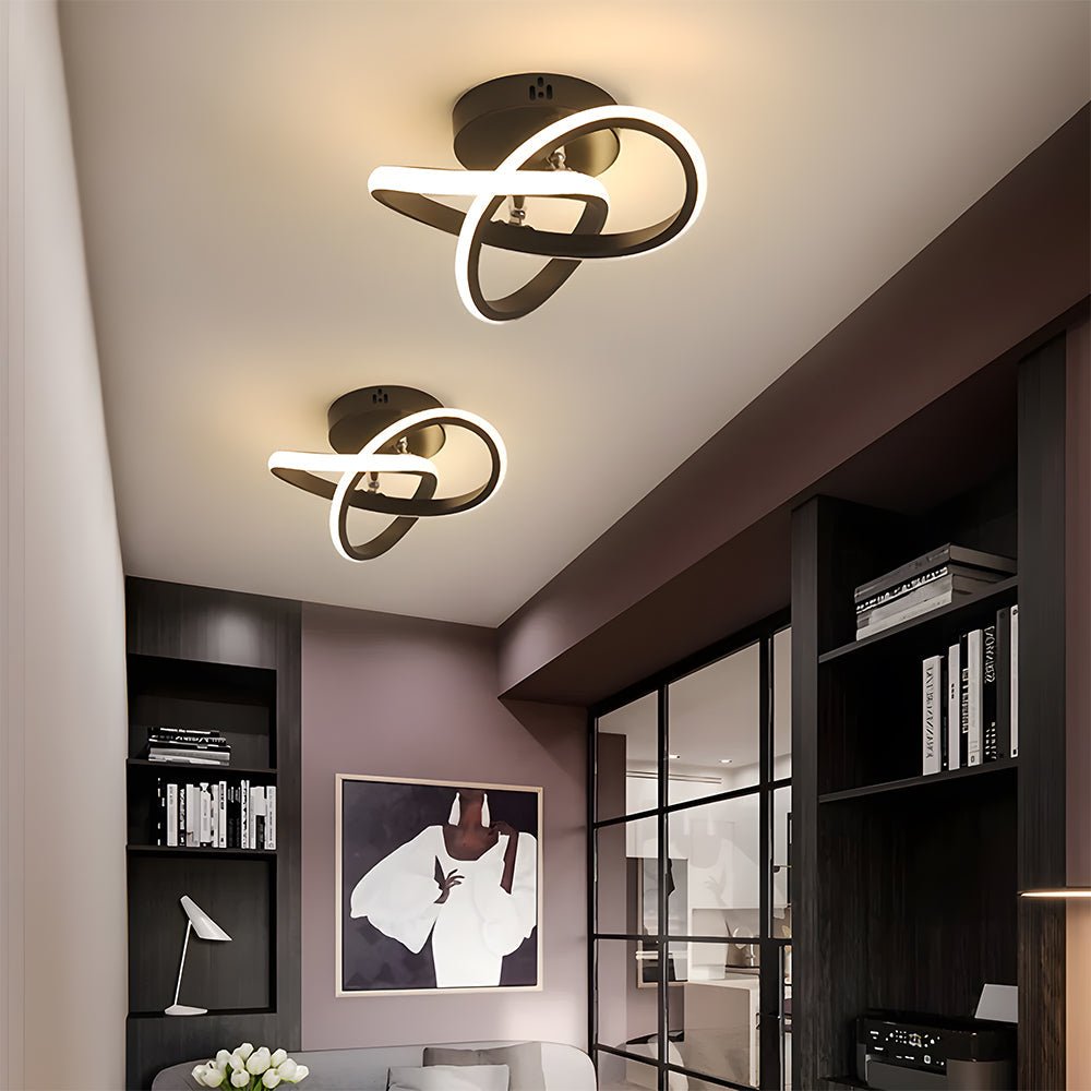 Modern LED Ceiling Light with Black Metal Frame – Energy-Efficient Flush Mount Fixture 4