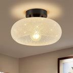 Modern Semi Flush Ceiling Light with Round Glass Shade – Elegant Indoor Fixture 0