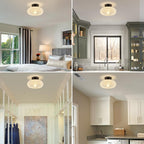 Modern Semi Flush Ceiling Light with Round Glass Shade – Elegant Indoor Fixture 4