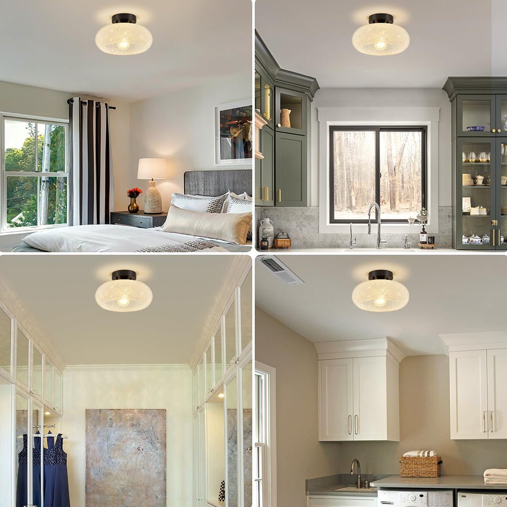 Modern Semi Flush Ceiling Light with Round Glass Shade – Elegant Indoor Fixture 4