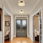 Modern Semi Flush Ceiling Light with Round Glass Shade – Elegant Indoor Fixture 3