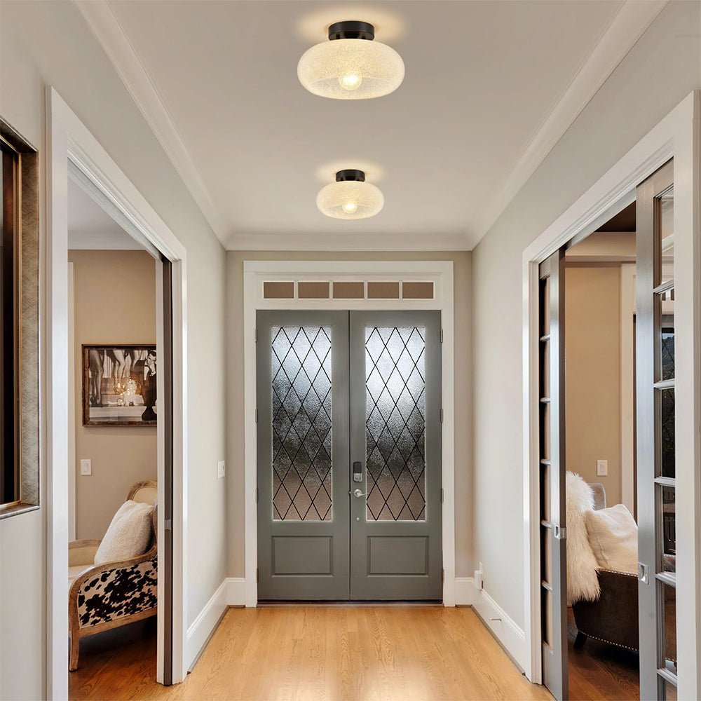 Modern Semi Flush Ceiling Light with Round Glass Shade – Elegant Indoor Fixture 3