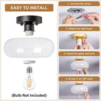 Modern Semi Flush Ceiling Light with Round Glass Shade – Elegant Indoor Fixture 8