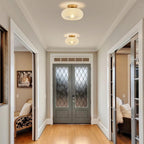 Modern Semi Flush Ceiling Light with Round Glass Shade – Elegant Indoor Fixture 5