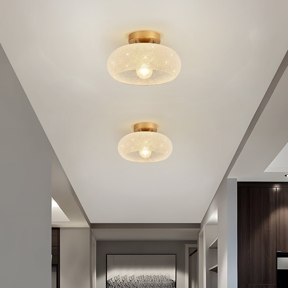 Modern Semi Flush Ceiling Light with Round Glass Shade – Elegant Indoor Fixture 6