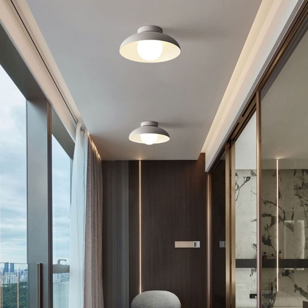 Modern White Flush Mount Ceiling Light – Minimalist Dome Design for Warm Ambient Lighting in Kitchens and Living Spaces 8