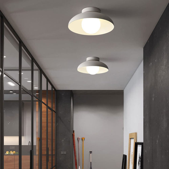 Modern White Flush Mount Ceiling Light – Minimalist Dome Design for Warm Ambient Lighting in Kitchens and Living Spaces 1