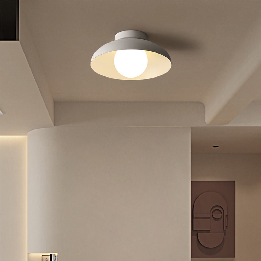 Modern White Flush Mount Ceiling Light – Minimalist Dome Design for Warm Ambient Lighting in Kitchens and Living Spaces 0