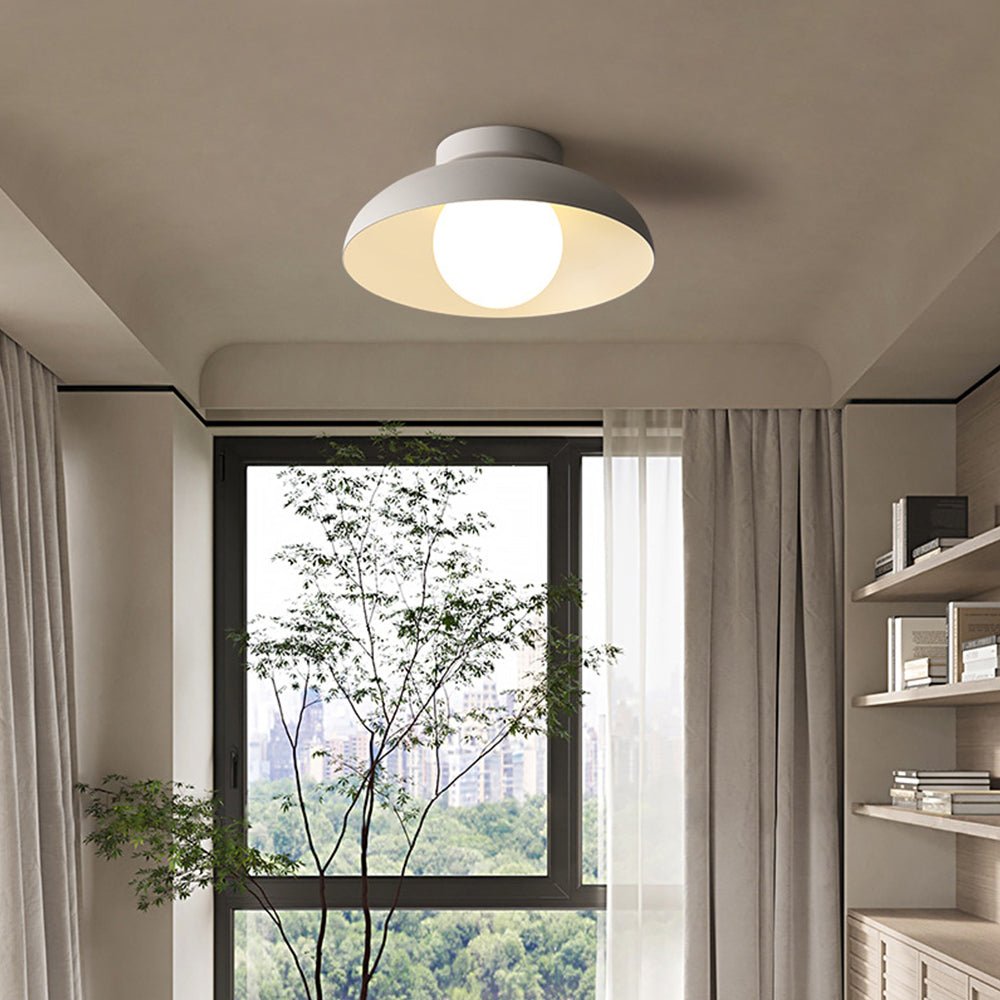 Modern White Flush Mount Ceiling Light – Minimalist Dome Design for Warm Ambient Lighting in Kitchens and Living Spaces 2
