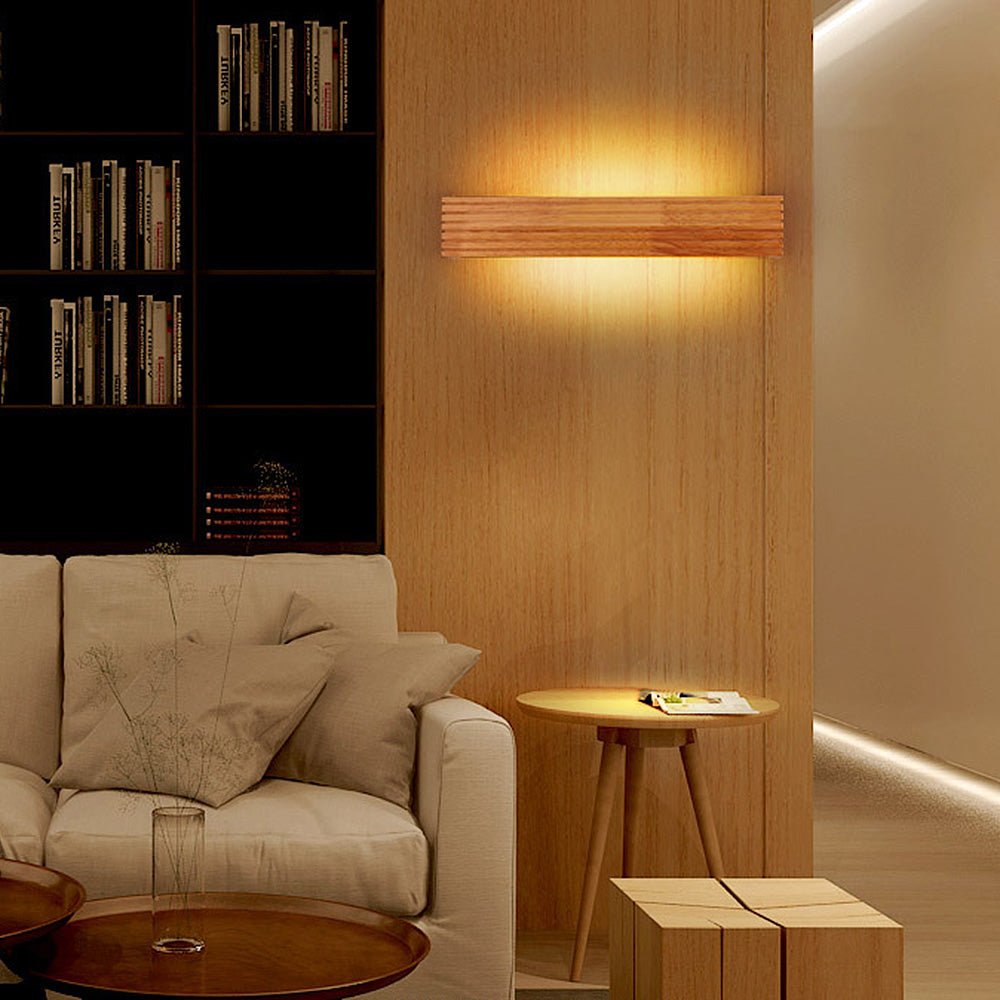 Modern Wooden Wall Light Fixture – Energy-Efficient LED Sconce for Home Interiors, Rustic Design for Living Room, Bedroom, Hallway 3
