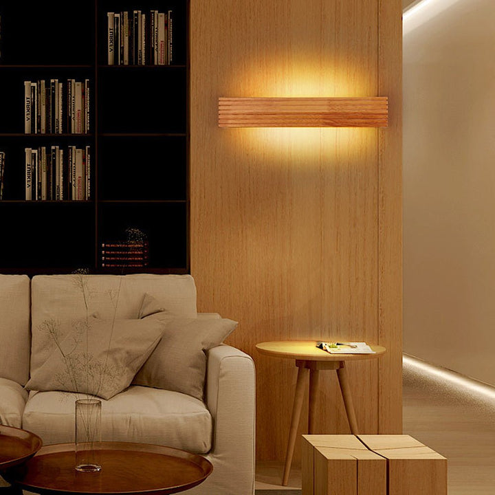 Modern Wooden Wall Light Fixture – Energy-Efficient LED Sconce for Home Interiors, Rustic Design for Living Room, Bedroom, Hallway 3
