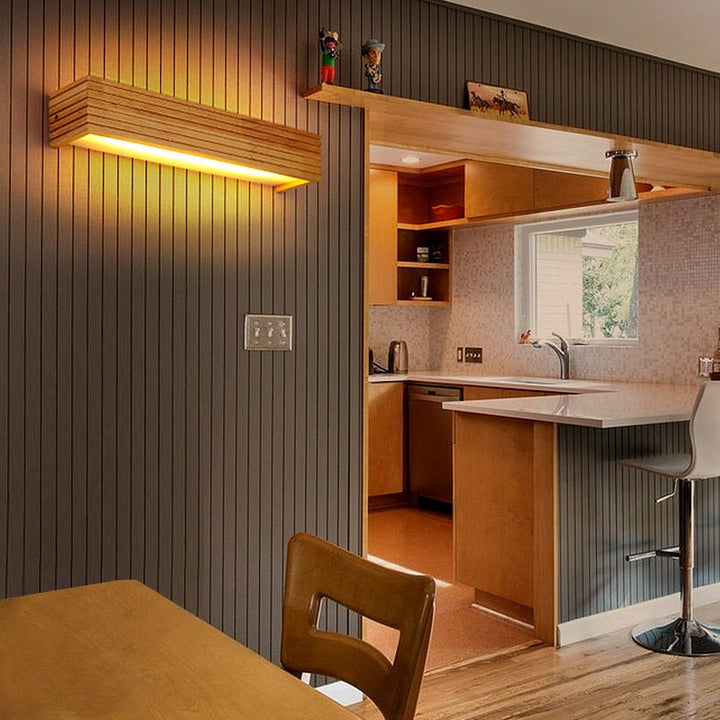Modern Wooden Wall Light Fixture – Energy-Efficient LED Sconce for Home Interiors, Rustic Design for Living Room, Bedroom, Hallway 6