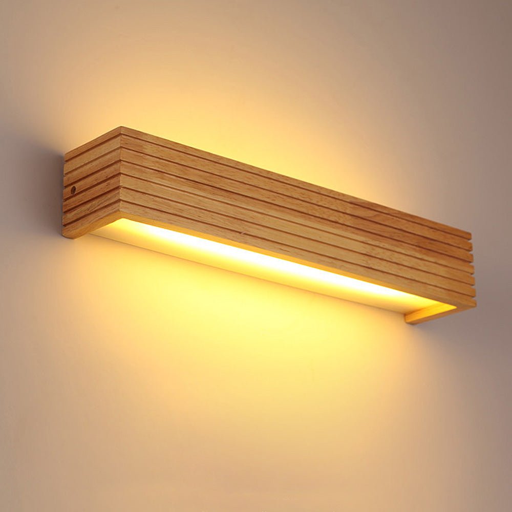 Modern Wooden Wall Light Fixture – Energy-Efficient LED Sconce for Home Interiors, Rustic Design for Living Room, Bedroom, Hallway 0