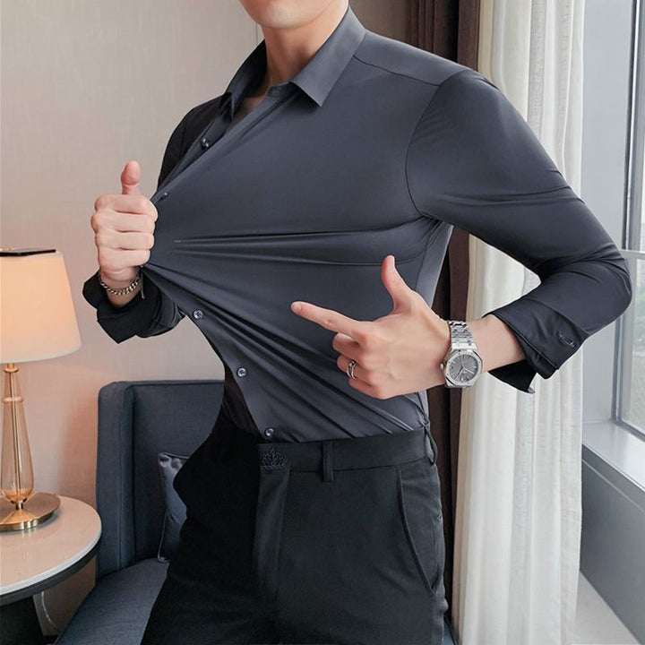Monroe Wrinkle Resistant Stretch Dress Shirt Product Image 02