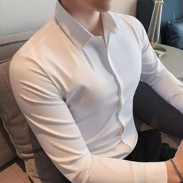 Monroe Wrinkle Resistant Stretch Dress Shirt Product Image 03