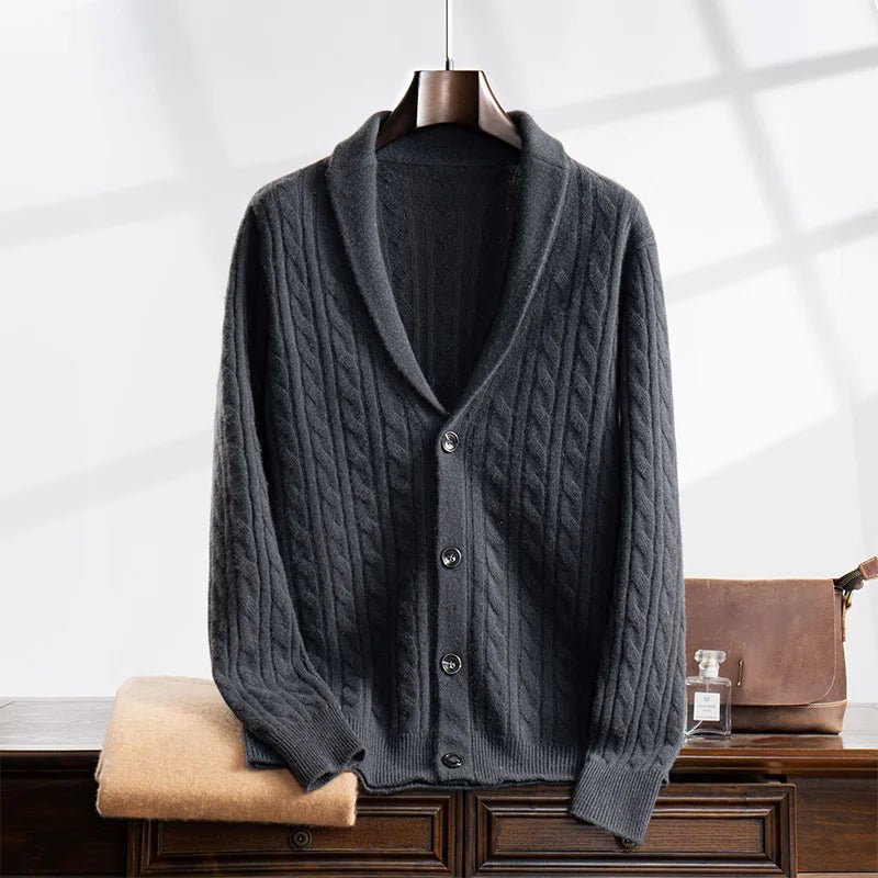 "Montague" 100% Pure Cashmere Sweater (Dark Grey XXS) - | Zavonix