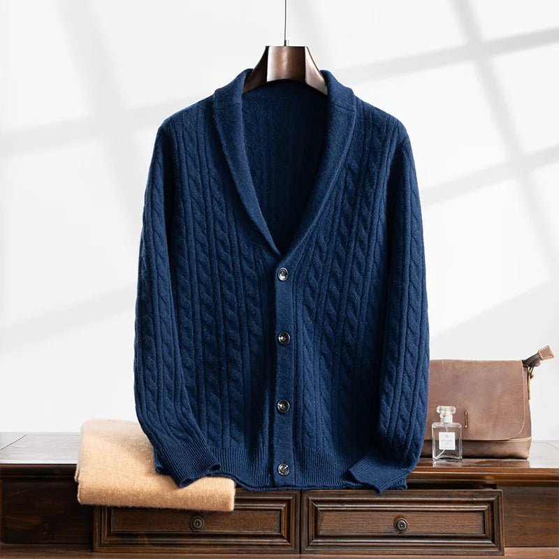 "Montague" 100% Pure Cashmere Sweater (Navy Blue XXS) - | Zavonix