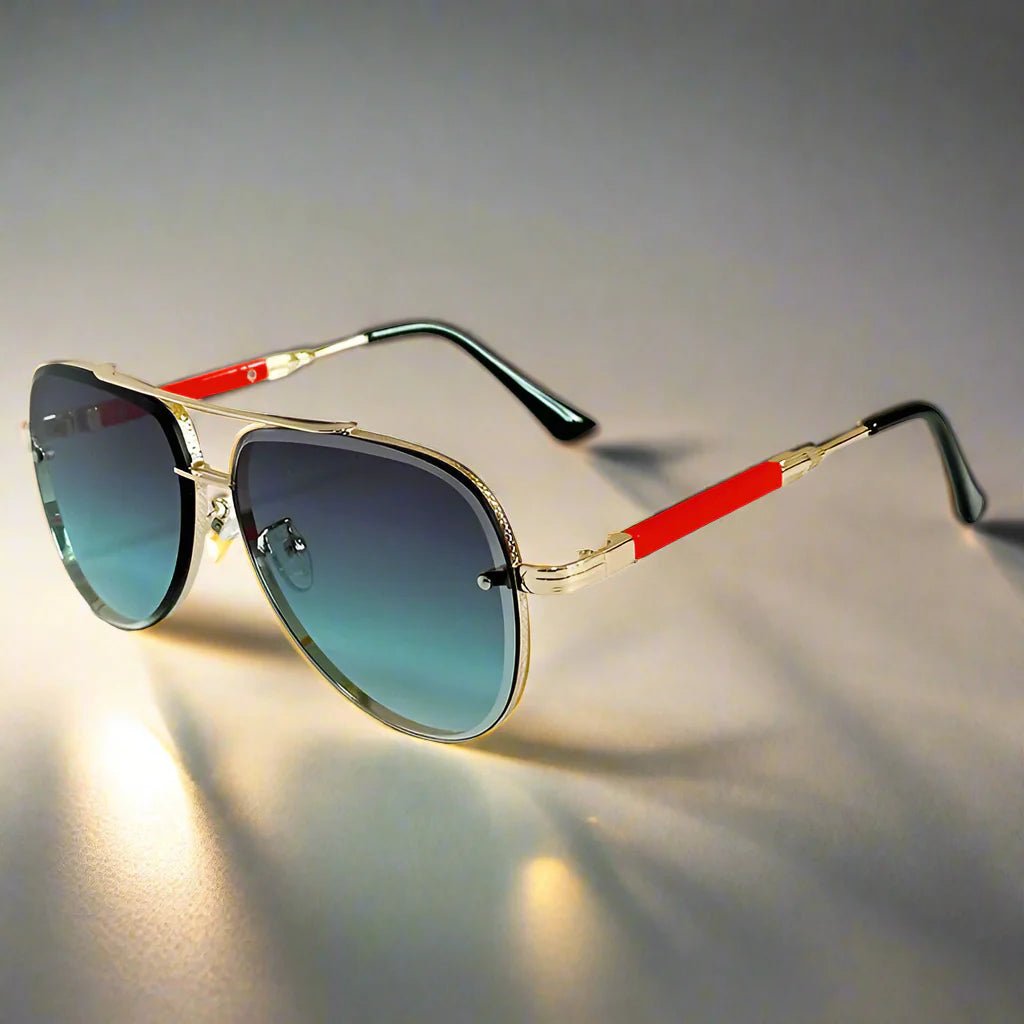 "Monte Carlo" Aviator Stainless Steel Sunglasses (Brown ) - Sunglasses | Zavonix